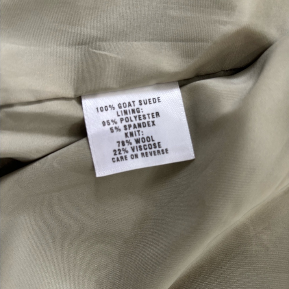 St. John Sport 100% Suede Jacket with Knit Sleeves - Picture 5 of 6